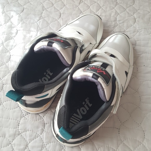 VTG Voit Strobe 2000 Sneakers Size 8 White Black Teal Retro Hook & Loop Cushion main image 4